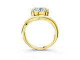 Yellow gold Oval Diamond Twisted Solitaire Ring_15