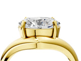Yellow gold Oval Diamond Twisted Solitaire Ring_16