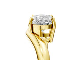 Yellow gold Oval Diamond Twisted Solitaire Ring_17