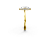 Yellow gold Oval Halo Diamond Engagement Ring with Solitaire Band and Four-Prong Setting_22