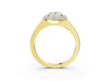 Yellow gold Oval Halo Diamond Engagement Ring with Solitaire Band and Four-Prong Setting_23