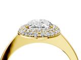 Yellow gold Oval Halo Diamond Engagement Ring with Solitaire Band and Four-Prong Setting_24