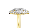 Yellow gold Oval Halo Diamond Engagement Ring with Solitaire Band and Four-Prong Setting_25