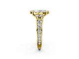 Yellow gold Oval Halo Diamond Engagement Ring with Split Shank and Four-Prong Setting 2