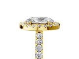 Yellow gold Oval Halo Diamond Pavé Solitaire Ring_50