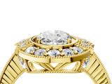 Yellow gold Oval Halo Diamond Ring with Milgrain Bezel and Prong Setting_10