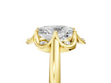 Yellow gold Oval Halo Diamond Ring with Round Cluster Setting, Solitaire Band, and Four-Prong Setting_58
