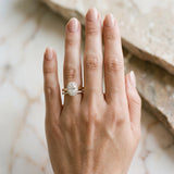 Yellow gold Oval Halo Diamond Ring with Solitaire Band and Prong Setting_30