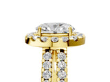Yellow gold Oval Halo Diamond Split Shank Engagement Ring with Prong Setting_72
