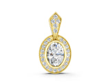 Yellow gold Oval Halo Pavé Diamond Pendant_30