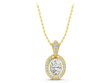 Yellow gold Oval Halo Pavé Diamond Pendant_31