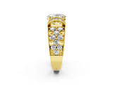 Yellow gold Oval Halo Pave Diamond Engagement Ring with Milgrain Detailing_51