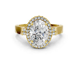 Yellow gold Oval Halo Pave Split Shank Prong Setting Ring_26