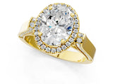 Yellow gold Oval Halo Pave Split Shank Prong Setting Ring_27