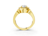 Yellow gold Oval Halo Split Shank Milgrain Diamond Ring_21
