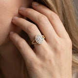 Yellow gold Oval Halo Split Shank Pave Diamond Ring with Four-Prong Setting_14