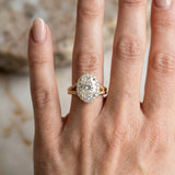 Yellow gold Oval Halo Split Shank Twisted Band Prong Set Ring_6