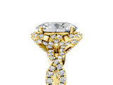 Yellow gold Oval Halo Twist Band Solitaire Ring with Six-Prong Setting_37