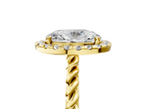 Yellow gold Oval Halo Twisted Band Four-Prong Diamond Ring_25