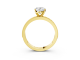 Yellow gold Oval Milgrain Pave Diamond Engagement Ring with Four-Prong Setting_158