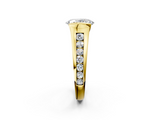 Yellow gold Oval Solitaire Bezel-Set Diamond Ring with Channel-Set Band_26