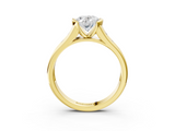 Yellow gold Oval Solitaire Bezel-Set Diamond Ring with Channel-Set Band_27