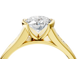 Yellow gold Oval Solitaire Bezel-Set Diamond Ring with Channel-Set Band_28