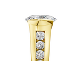 Yellow gold Oval Solitaire Bezel-Set Diamond Ring with Channel-Set Band_29