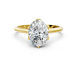 Yellow gold Oval Solitaire Cathedral Diamond Ring with Six-Prong Setting_25