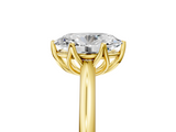 Yellow gold Oval Solitaire Cathedral Diamond Ring with Six-Prong Setting_30