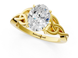 Yellow gold Oval Solitaire Celtic Knot Engagement Ring with Four-Prong Setting_64