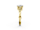 Yellow gold Oval Solitaire Celtic Knot Engagement Ring with Four-Prong Setting_65