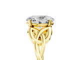 Yellow gold Oval Solitaire Celtic Knot Engagement Ring with Four-Prong Setting_68