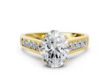 Yellow gold Oval Solitaire Channel-Set Diamond Engagement Ring with Four-Prong Setting_32