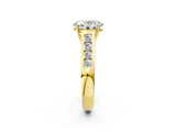 Yellow gold Oval Solitaire Channel-Set Diamond Engagement Ring with Four-Prong Setting_34