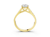 Yellow gold Oval Solitaire Channel-Set Diamond Engagement Ring with Four-Prong Setting_35