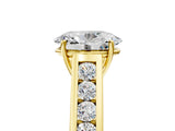 Yellow gold Oval Solitaire Channel-Set Diamond Engagement Ring with Four-Prong Setting_37