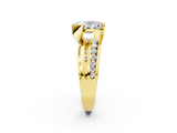 18K Yellow Gold 2.02 Carat D VS1 Oval Solitaire Channel-Set Split Shank Ring with Tension Prong Setting