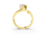 18K Yellow Gold 2.02 Carat D VS1 Oval Solitaire Channel-Set Split Shank Ring with Tension Prong Setting