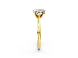Yellow gold Oval Solitaire Diamond Engagement Ring with Four-Prong Setting on a Classic Band_10