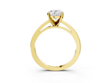 Yellow gold Oval Solitaire Diamond Engagement Ring with Four-Prong Setting on a Classic Band_11