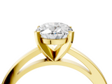 Yellow gold Oval Solitaire Diamond Engagement Ring with Four-Prong Setting on a Classic Band_12