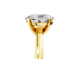 Yellow gold Oval Solitaire Diamond Engagement Ring with Four-Prong Setting on a Classic Band_13