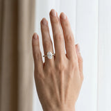 Yellow gold Oval Solitaire Diamond Engagement Ring with Pavé Band and Six-Prong Setting_12