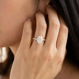 Yellow gold Oval Solitaire Diamond Engagement Ring with Pavé Band and Six-Prong Setting_14