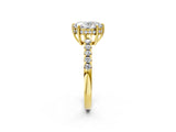 Yellow gold Oval Solitaire Diamond Engagement Ring with Pavé Band and Six-Prong Setting_29