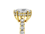 Yellow gold Oval Solitaire Diamond Engagement Ring with Pavé Band and Six-Prong Setting_32