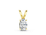 Yellow gold Oval Solitaire Diamond Prong Pendant_28
