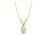 Yellow gold Oval Solitaire Diamond Prong Pendant_29