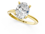 Yellow gold Oval Solitaire Diamond Ring with 4-Prong Setting on a Classic Band_4